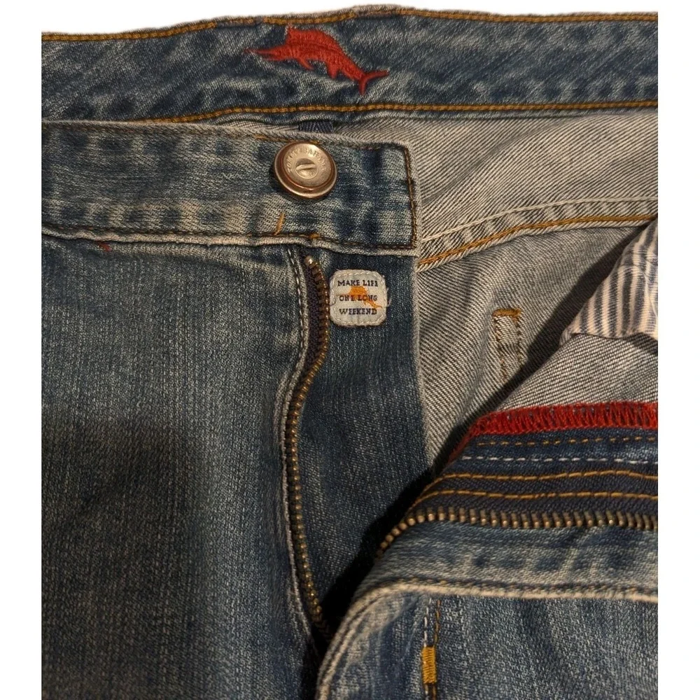 Tommy Bahama Mens Relaxed Straight Leg Blue Jeans Medium Wash Denim 31 Inseam